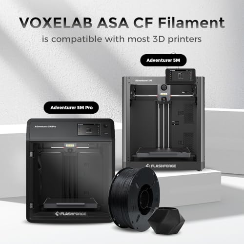 Image of VOXELAB Carbon Fiber ASA Filament 1.75mm,UV /Rain /Heat Resistant Tough 3D Printer Filament, ASA CF Great for Printing Outdoor Functional Mechanical Parts, 1kg Spool (2.2lbs), Carbon Fiber Black