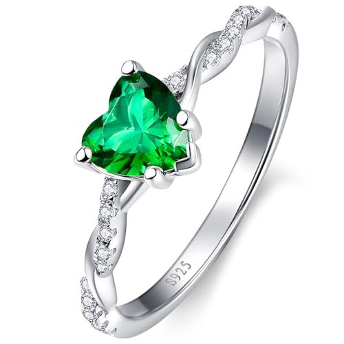 Yaresul 1.25ct Emerald Ring for Women Green Heart Ring Size 5