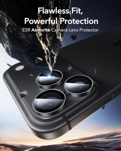 Image of ESR Camera Lens Protector for Phone 2026 Pro Max /Phone 2026 Pro, Ultra-tough HD Individual Lens Protectors, Ultra-thin Tempered Glass, 1 Pack, Black