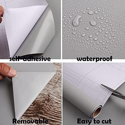 Image of WALLMATE Light Grey Peel and Stick Wallpaper Self-Adhesive Removable Wallpaper Thicken Waterproof Wallpaper for Kitchen Countertop Cabinet (2 Feet by 12 Feet, Matte Light Grey Wallpaper)