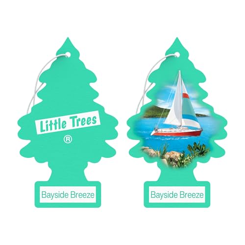 Image of Little Trees Bayside Breeze Air Freshener | Fresh Coastal Fragrance | Iconic Tree Hanging Design | For Car, Home, Wardrobe | Imported from USA
