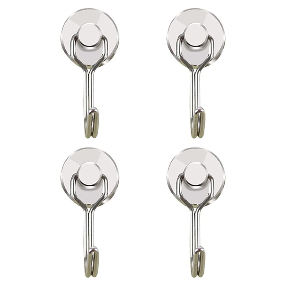 Crochet Magnétique Crochets Aimants Néodyme Robustes Crochets Muraux Super Forts Cintre Clé Manteau Suspendu pour Réfrigérateur De Cuisine À Domicile, 4pcs Argent 20mm