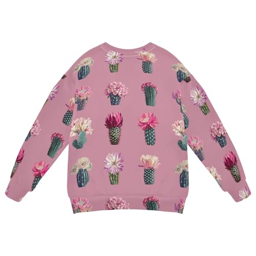 JUNZAN Retro Cactus Blush Kids Boys Hooded Sweatshirt Crewneck Boys Sweat Shirt Party 4T2