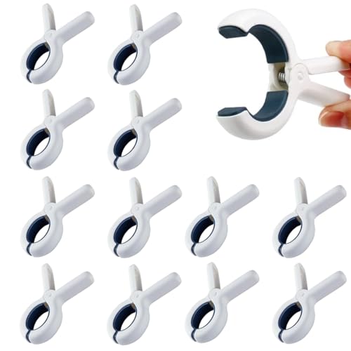 KYLOS 12 Pièces Grosse Pince À Linge,Pinces À Serviettes,Pince Serviette Plage,Pinces À Serviettes De Bain,Clips De Transat,Pince À Linge À Fort Grip Pour Transat,...