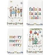 Artoid Mode Nutcrackers Merry Christmas Kitchen Towels Dish Towels, 18x26 Inch Xmas Balls Tree Wi...