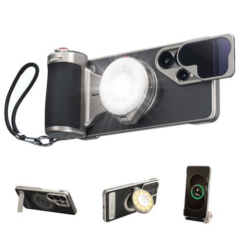 Master Grip pour Samsung Galaxy S26 Ultra,Magnetic Photo Grip Kit avec Batterie 3200 mAh,Filtre ND16,Flash Magnétique pour Téléphone avec étui Magsafe S26 Ultra,Professional Shooting Kit Smartphone