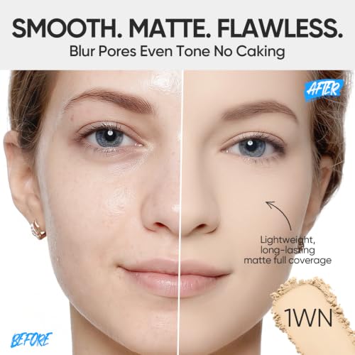 Image of SKINTIFIC Ultra Cover Powder Foundation For Oily Skin 1WN Ecru Vanilla | Full coverage matte finish, one-swipe flawless, oil control, long-lasting pore-blurring pressed powder for oily skin.