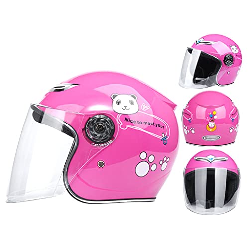 Kids Cute Helmet With Visor, Vintage Motorcycle Open-Face Helmet For Boys & Girls, Ece/Dot Approved Electric Scooter Children's 3/4 Motorcycle Helmet For Vespa Scooter Atv Moped -B-50-55Cm #TOP1