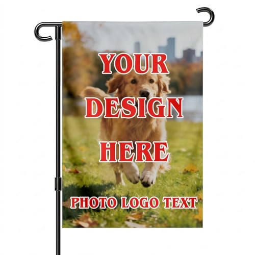 Custom Garden Flag for Outside Personalized Yard Flags Decor Personalized Garden Flag Add Your Own Picture Text Double Sided Mothers Day Garden Flags Home Wall Decor Advertising Event Lawn Banner