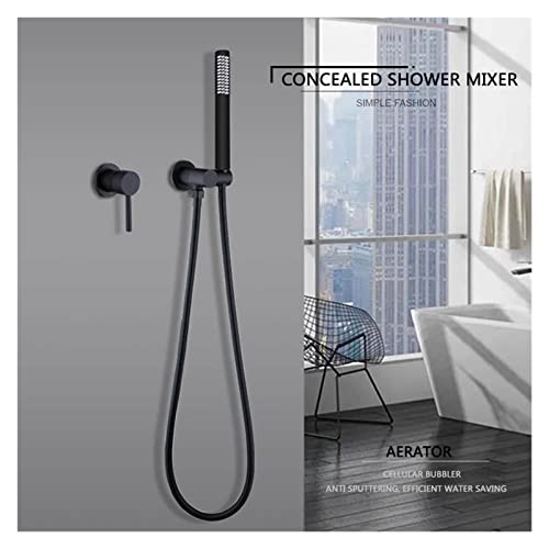 Mitigeur de douche noir mat et son flexible haute qualité - 6