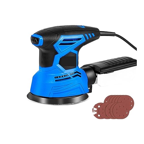 Pulidora de piedra eléctrica en húmedo, Lijadora eléctrica Orbital aleatoria de 300W con 21 Uds. De lijas de 125mm, pulidor de recolección de polvo fuerte para granito, baldosas, suelos de cemento