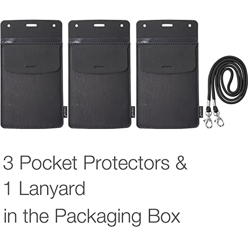 Tintris TTPP-BK3A Pocket Protector, 3 Pack Leather Pen Pencil Holder Pouch Organizer thumb #4