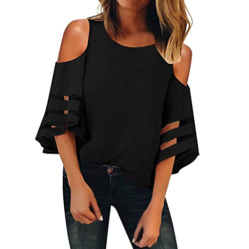 Darringls Camisetas de Mujeres de Talla Grande Hombro Camisas la Atractiva Ocasional de Suelto Manga Corta de Blusa de Verano para Playa