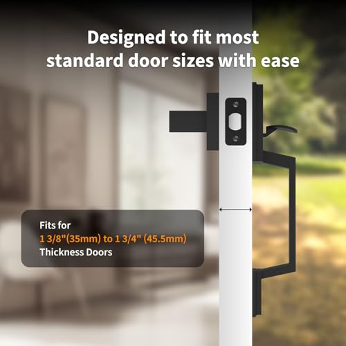 Image of Aqara Front Door Handleset, Single Cylinder Exterior Door Entry Handle with Door Lever, Reversible for Right and Left Handed Sided Doors, Non-Locking, Ideal for Modern Doors Smart Locks