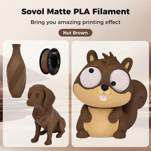 Image of Sovol 3D Printer Matte PLA Filament 1.75mm 1KG (2.2lbs), Nut Brown