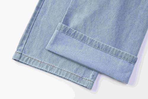 Women's High Waist Stretch Straight Casual Loose Wide Leg Jeans with Pockets4