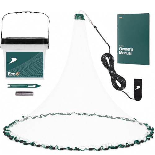 Best Fisher's Eco 6 ft American Pro Cast Net, 3/8" Mesh