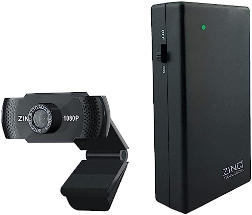 Image of Zinq UPS for Router Mini UPS for 12V WiFi Router, Fiber Routers and Broadband && Zinq Full HD 1080P 2.1 Megapixel 30 FPS USB Webcam with Built-in Mic, Plug and Play for PC /Mac /Laptop Video Calling