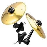 2 Pcs Car Cymbal Air Vent, Mini Drum Car Crash Cymbal For Car Vent, Fun Car Drum Cymbal Air Vent, Suitable For All Types Of Vehicles, Gift for Music Lovers (Gold)