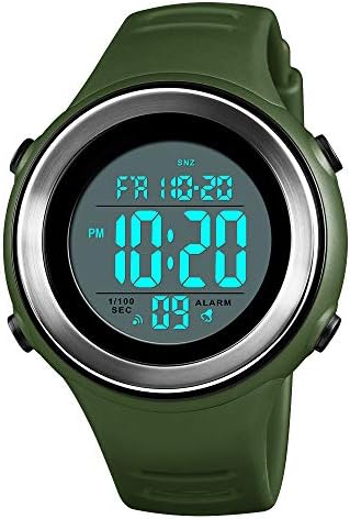 Military Sports Watches Men Waterproof LED Digital Sport Watch Man Fashion Mens Watches Top Brand Luxury (Army Green)