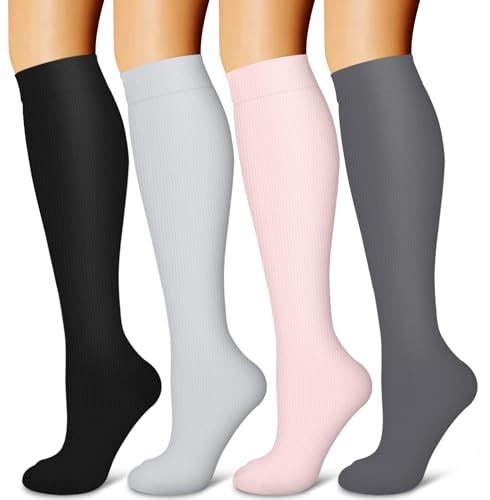 Image of Laite Hebe 4 Pairs-Compression Socks for Women&Men Circulation-Best Support for Nurses,Running,Athletic