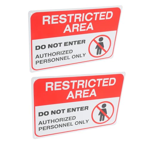 HOODANCOS 2pcs Keep out Metal Warning Signs for Restricted Area, Authorized Personnel Only Safety Signs for Yard, Office, Waterproof Do Not Enter Property Security