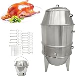 INTBUYING Duck Roaster, 3 Tiers Charcoal Roast Duck Oven, 23.6x53in Stainless Steel Roasting Machine with Hooks/Pins for BBQ/Peking Roast...