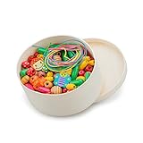 new classic toys-10570 new classic toys- wooden lacing beads-100 gram, multicolore, perline piccole-230 pezzi, 10570