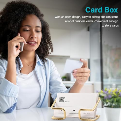 Image of Climberty 1Pcs Visiting Card Holder for Men, Business Card Holder for Desk, Business Card Holder Display Stand, Modern Business Card Organizer, Desktop Business Card Holders (Gold)