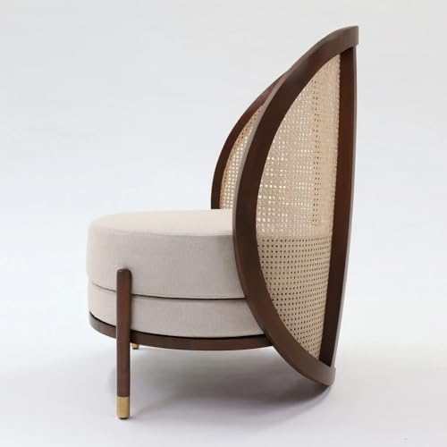 Image of Lakdi The Furniture Co | Modern Cream Fabric Lounge Chair for Living Room & Bedroom, Comfortable Upholstered Armchair | 5 Years Warranty | Free Assembly