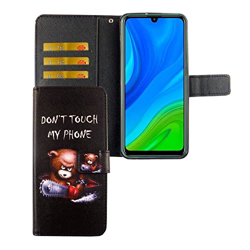 Housse Huawei P smart 2020 en cuir synthétique noir avec finitions soignées à clapet
