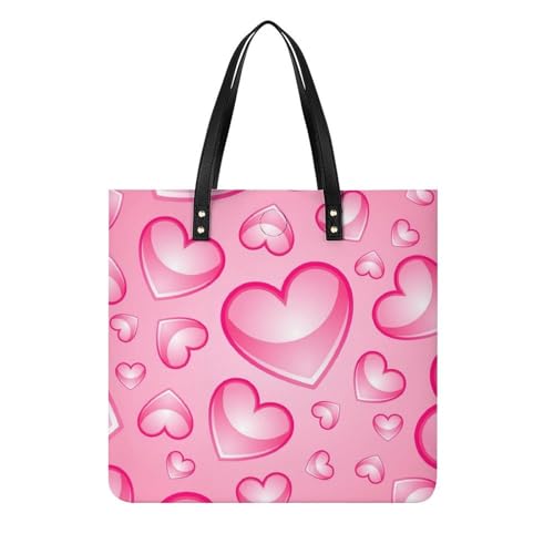 Tote bag de voyage cœurs roses grand sac d'épaule femme pour le shopping