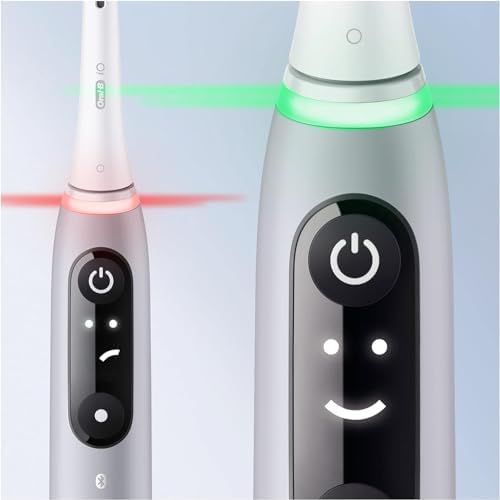 Oral-B iO Series 6 elektryczna szczoteczka do zębów, 2 nakładane szczoteczki, 5 trybów czyszczenia, technologia magnetyczna, wyświetlacz i etui podróżne, prezent dla mężczyzny i kobiety, szary opal