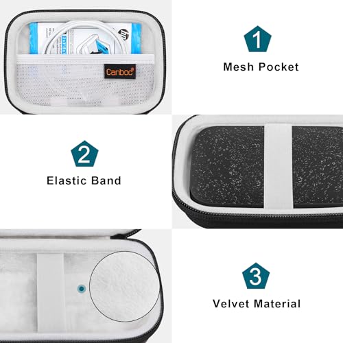 Canboc Carrying Case for HP Sprocket 2x3/ Kodak Step/Lifeprint 2x3 Photo Printer, Mesh Bag fit Photo Paper Cable, Black