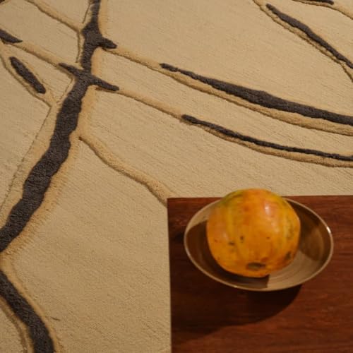 Image of Hand Made Tufted Carpet Premium Wool Abstract Irregular Design Non Slip Area Rug for Living Room Weight- |39 Pound|Size-7x10 Feet (84x120 Inch)