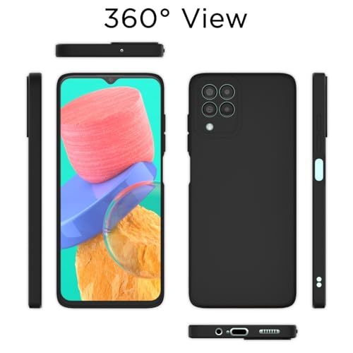 Image of Outlouders Back Cover for Samsung Galaxy M33 5G | Camera Protection | Durable Soft Matte Silicone Bumper Case (Black)