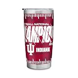 Rico Industries NCAA Indiana Hoosiers 2026 Football National Champions 20oz Stainless Steel Tumbler with Lid - Great For Coffee, Tea, Water or Cocktails