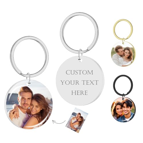 Personalised Keyring,Customizable Double-Sided Photo Engrave