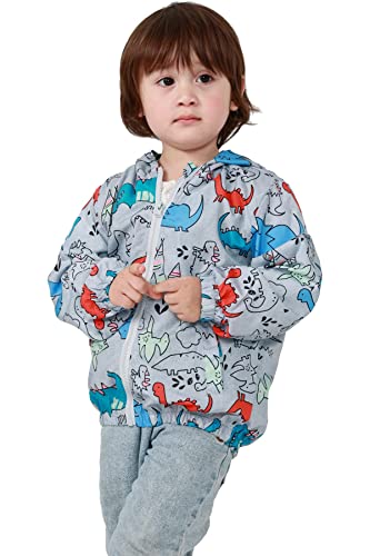 Baby Toddler Boys Windbreaker Jacket Dinosaur Car Hooded Jacket Coat Hooded Top Spring Fall Kids Outwear 1-6 Years #TOP3