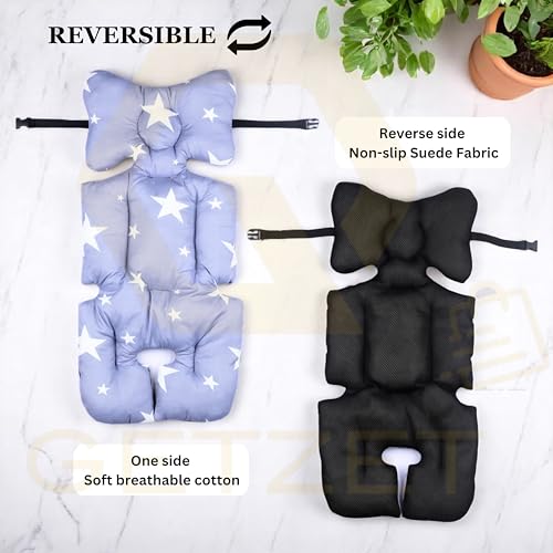 Image of Baby Stroller Seat Liner, And Breathable Reverse Side Non - Slip Suede Fabric, Cotton, Toddler Seat Stroller Accessories, Cushion Pad Soft Pillow Cooling Pram Chair Comfortable Seat Pad Back Support Mat Liners.