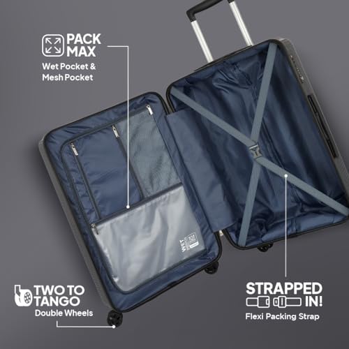 Image of American Tourister Robotech | Large Size Check-in Trolley Bag (77 cm) | 360 8 Wheel Travel Luggage | Hard Case Polycarbonate (PC) Suitcase | Recessed TSA Lock | Black