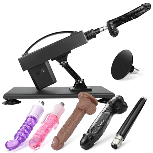 SEGOOK Sexmaschine Fuck Machine Fickle Maschinen & geräte Sexspielzeug für Paare Extrem Sex Masturbations Anal Dildo und Saugnapf-Adapter 6*Dildo Fickmaschine für Frauen Männer (Matte-black)