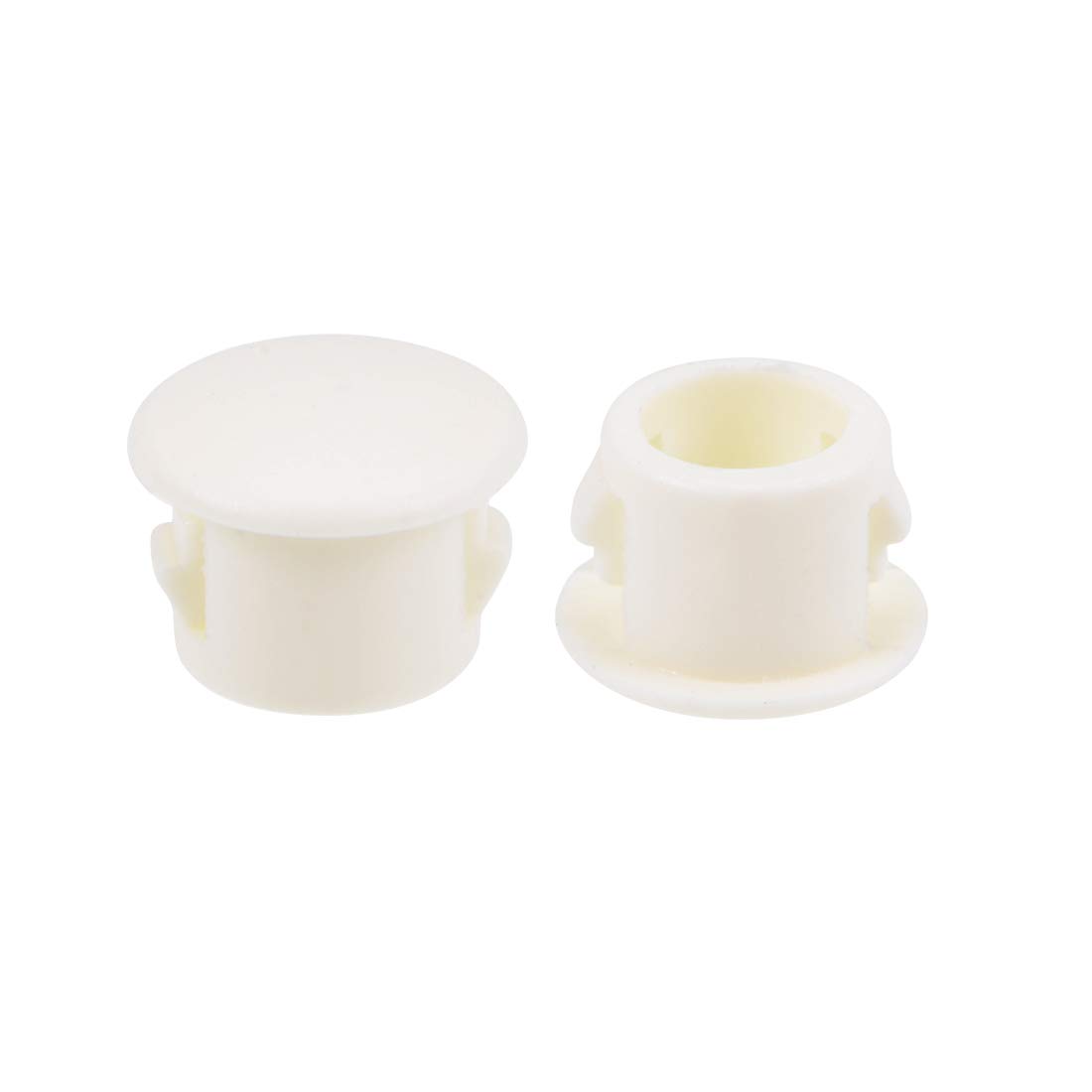 uxcell Hole Plugs White Plastic 6mm Snap in Locking Hole Tube(5.5-6mm) Steel Furniture Fencing Post Pipe Insert End Caps for Fitness Equipment 50 Pcs