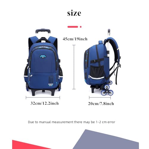Boys Rolling Backpack Elementary Middle School Students Bookbag with Wheel Teens Trolley Removable Schoolbag2