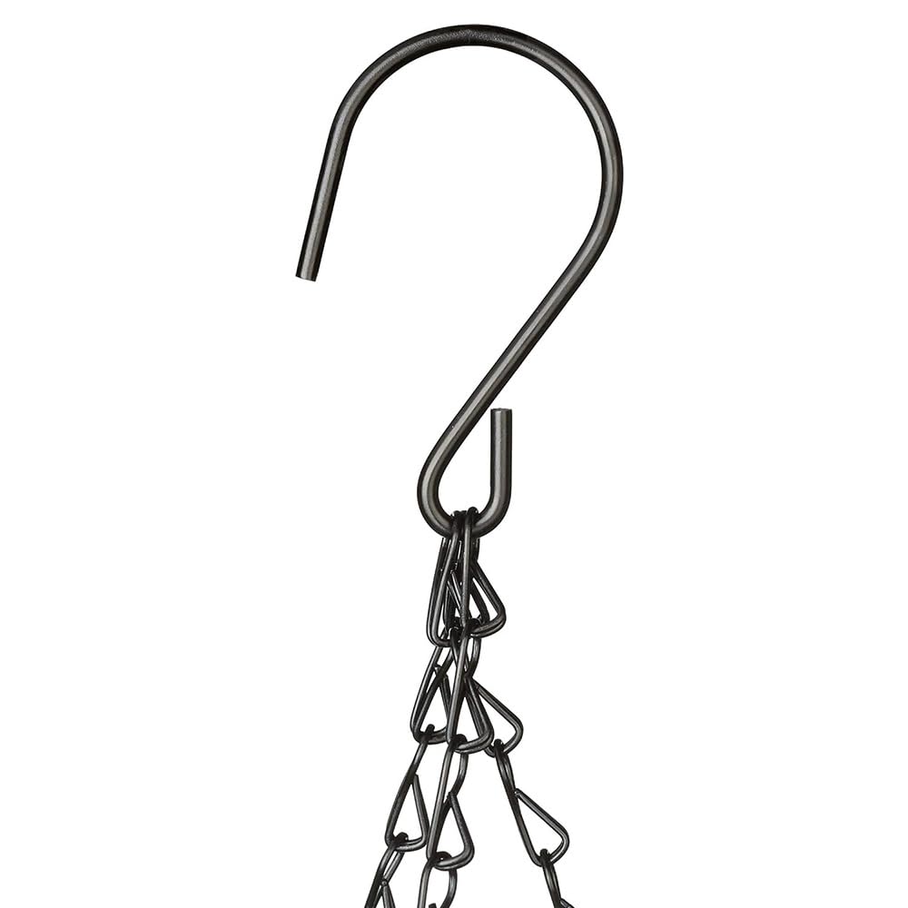 VIRSUS Cesti Portavasi Sospesi in Fibra di Cocco 7486, Diametro 30 cm, Struttura e Gancio in Metallo Verniciato Nero, Fioriera vaso da Appendere, Decorazioni per Piante e Fiori (6)