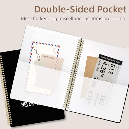 Image of Cute Spiral Notebook 8.5 x 11 lined Journal A4 with Pocket, Skull | 70 page, Note Book with Pocket, Large, Big, Hard Cover, Aesthetic, Pretty Design, for Women, Girls, Kawaii