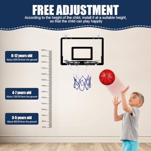 OSDUE Mini Basketball Hoop Set, Wall Mounted Basketball Hoop with 4 Balls & Pump Portable, for Sport Party Favors Gifts Sets - Image 4