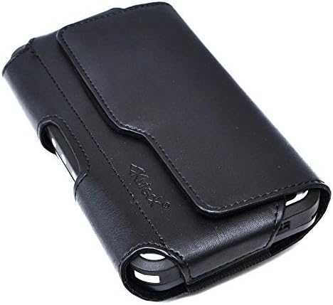 XXL Size Premium iPhone 11 Pro Max, iPhone 8 Plus , 7 Plus , 6S Plus, 6 Plus Leather Belt Clip Pouch Case Cover Holster (Fits with Otterbox Defender / Lifeproof / Mophie Juice Pack Air/Plus Case On)