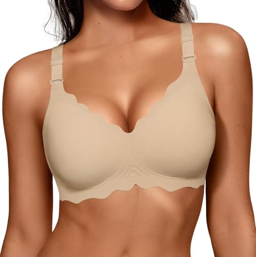 Image of Vertvie Jelly Bras for Women No Underwire Wireless Push Up Bra Full Coverage Bralettes Seamless Comfort Everyday Sports Bra