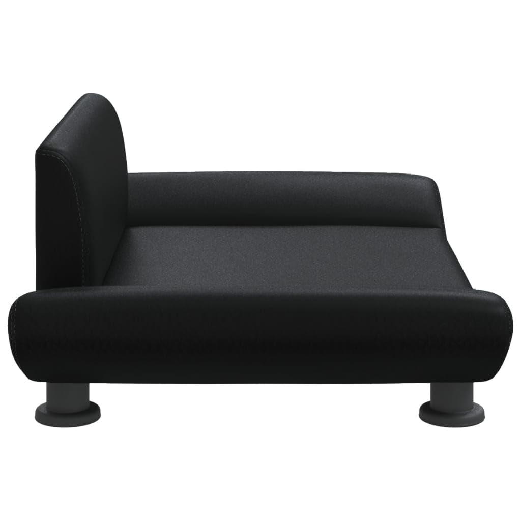 Hundebett Bequeme Haustierbett Hundecouch Welpenbett Kunstleder Haustiersofa Schlafplatz für Hunde als Auch Katzen Geeignet Wasserabweisend und Langlebig Schwarz 70x45x28 cm